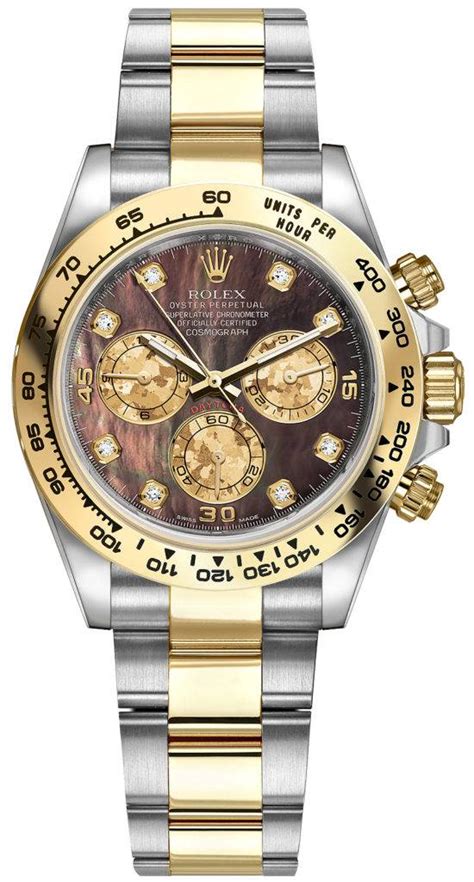 Rolex Daytona Black Mother of Pearl Diamond Dial Watch 